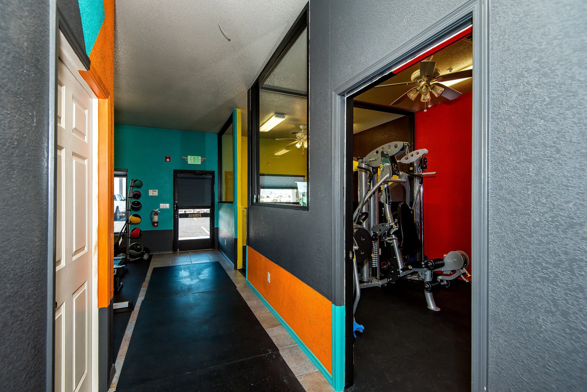 Fitness equipment ready for a workout session